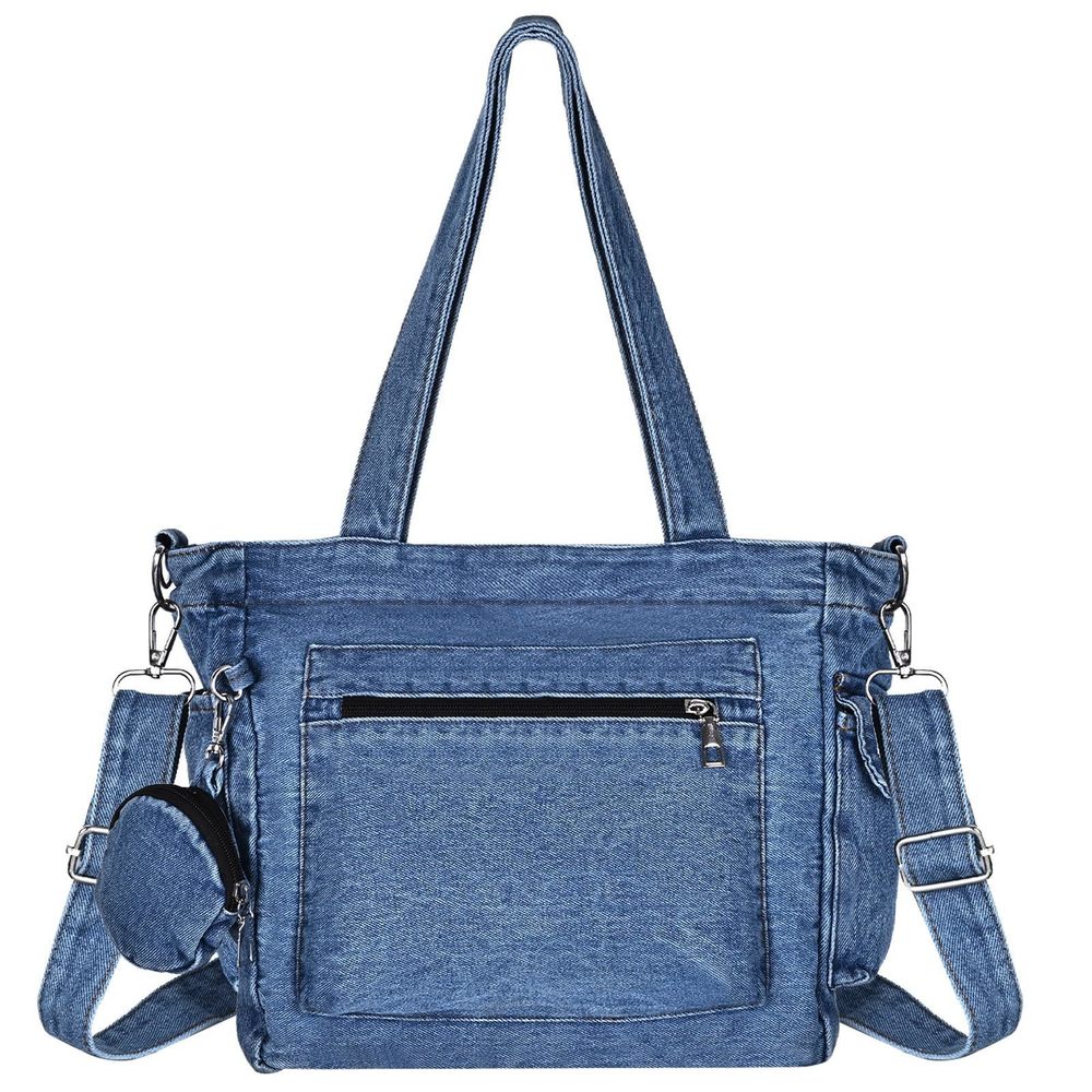 Denim Tote Bag Jean Purses Denim Crossbody Bags With Small Purse :P